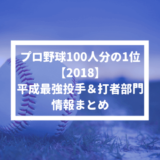 【プロ野球100人分の1位 2018】平成最強投手&打者部門の情報まとめ #100人分の1位