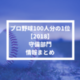 【プロ野球100人分の1位 2018】守備部門の情報まとめ