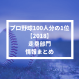 【プロ野球100人分の1位 2018】走塁部門の情報まとめ